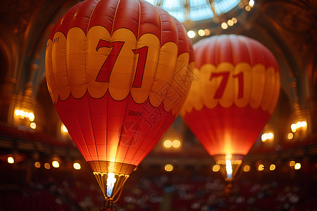 球体拼凑数字热气球上的数字背景