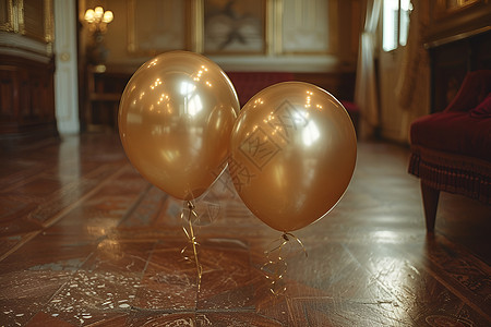 金色的简约气球背景图片