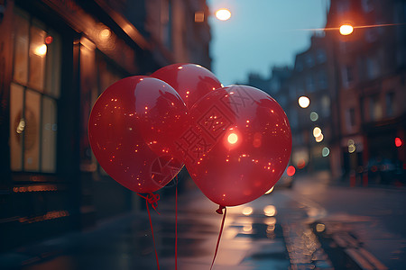 街边的充气气球背景图片