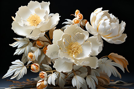 白色牡丹花背景图片