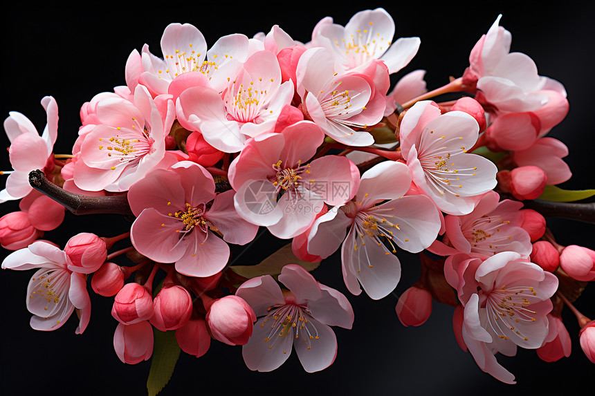 粉色桃花盛开图片