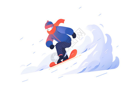 雪地上的人雪地上滑雪的人插画