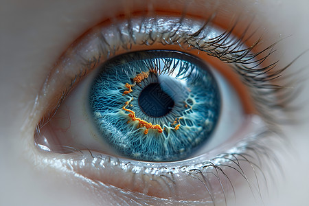 瞳孔识别一只蓝色的眼睛设计图片
