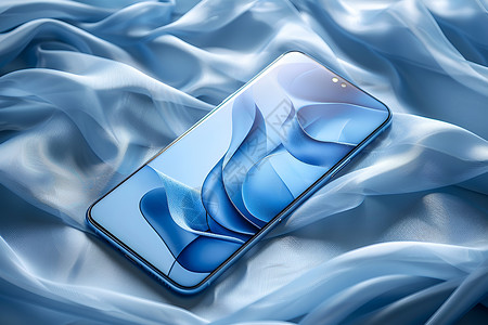 玻璃手机蓝色的好几手机插画