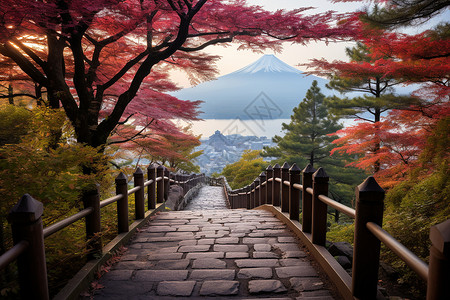 秋日与山径背景