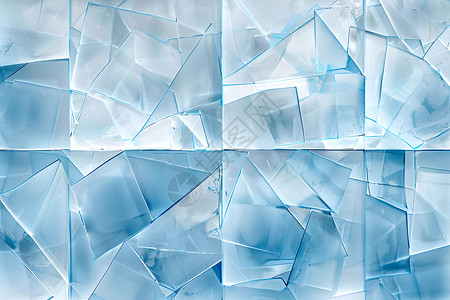 碎块透明的蓝色冰块插画