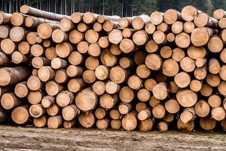 一堆木材木材木头高清图片