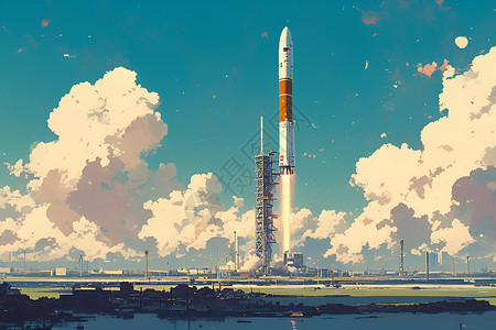 火箭的升空背景图片