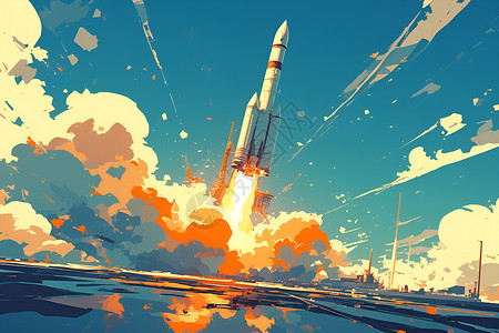 喷射的火箭背景图片