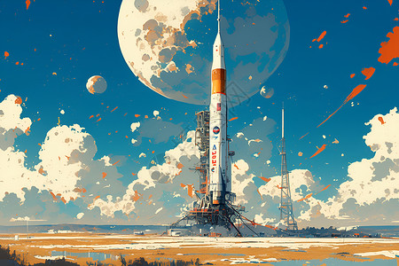 发射的火箭背景图片