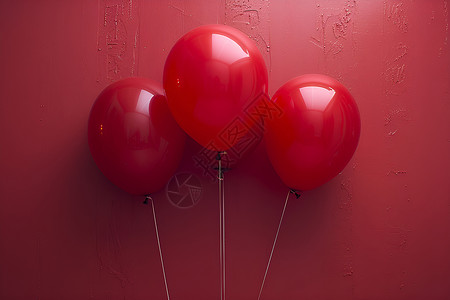 飘舞的红色气球高清图片
