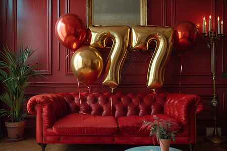 酒红色的沙发背景图片