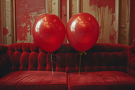红酒色的两个气球背景