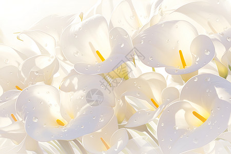 白色的蜘蛛百合春天的美丽花朵插画