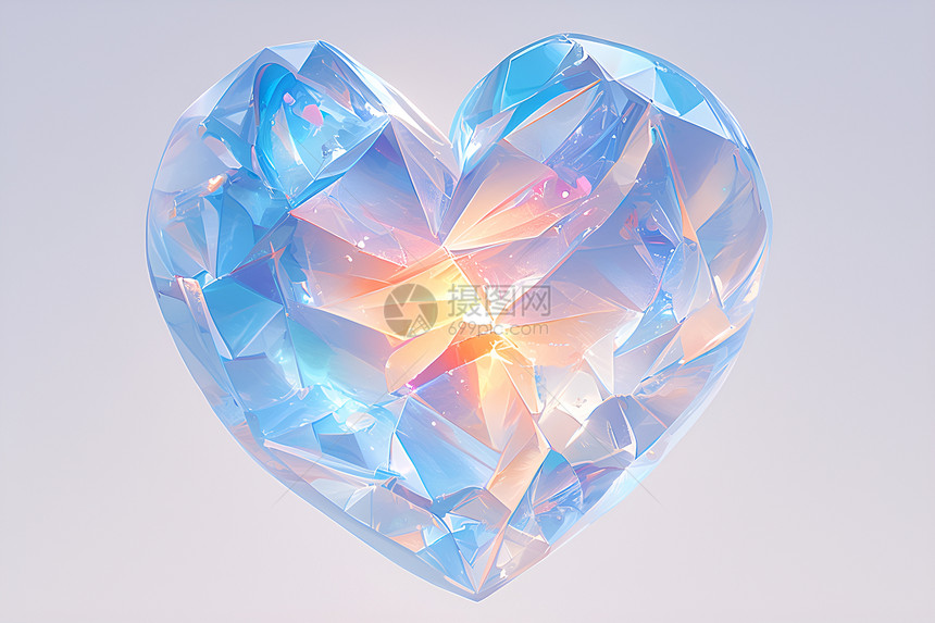 水晶心形钻石图片