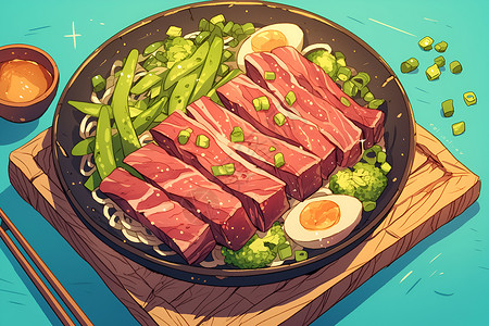 创意牛肉香气扑鼻的牛肉插画