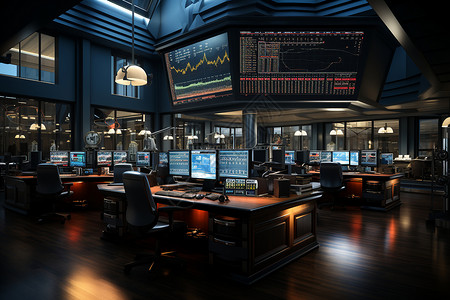 股票电脑宽敞的证券交易所背景