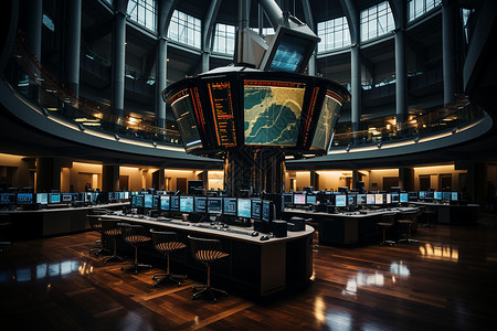 证券中心繁忙的股票交易中心背景