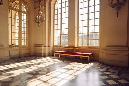 玻璃光影古典奢华的房间背景