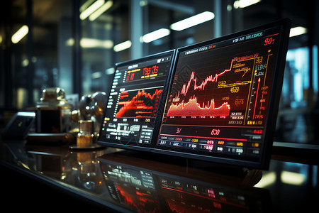 股市分析员现代证券交易所大屏幕背景