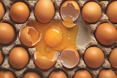 破碎金蛋壳破了的鸡蛋背景