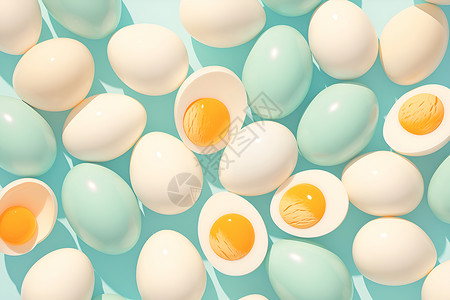 地龙蛋白营养的水煮蛋插画