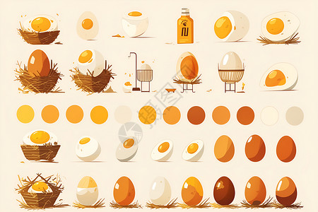 孵化的鸡蛋插画