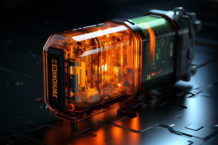 透明电池素材三元锂电池的灯光背景