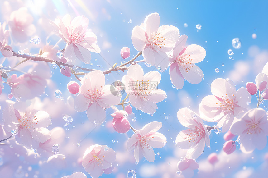 美丽的樱花海图片