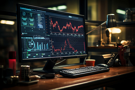 股市交易场所的电脑背景图片