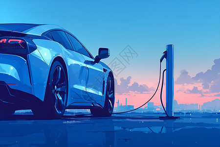 未来汽车充电站背景图片