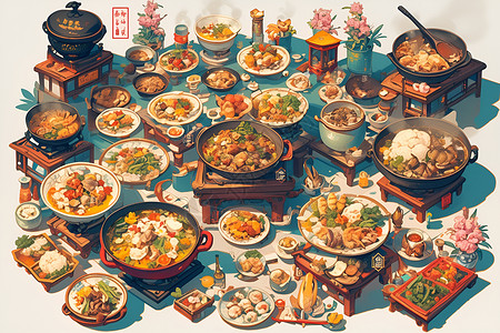 祭祖传统盛宴背景图片