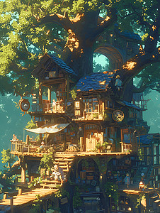 秘密树屋背景图片