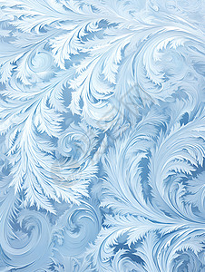 冰花纹理美丽的雪花图案插画