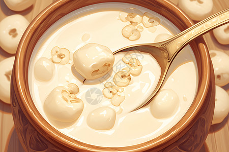 奶汁奶油味的甜点插画