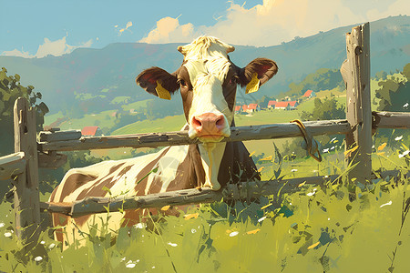 牧场的奶牛背景图片