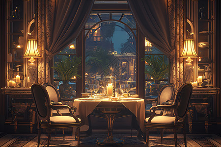 奢华的餐厅背景图片