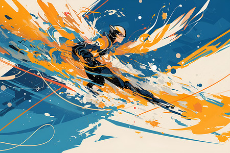 抽象滑雪运动背景图片