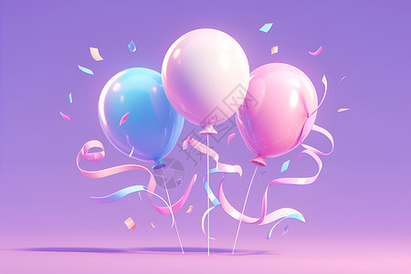 紫色的气球背景图片
