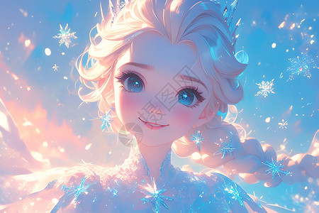 冰雪公主冰雪童话公主插画