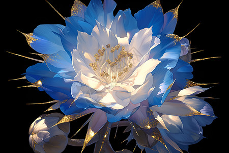 绽放的蓝白花朵高清图片