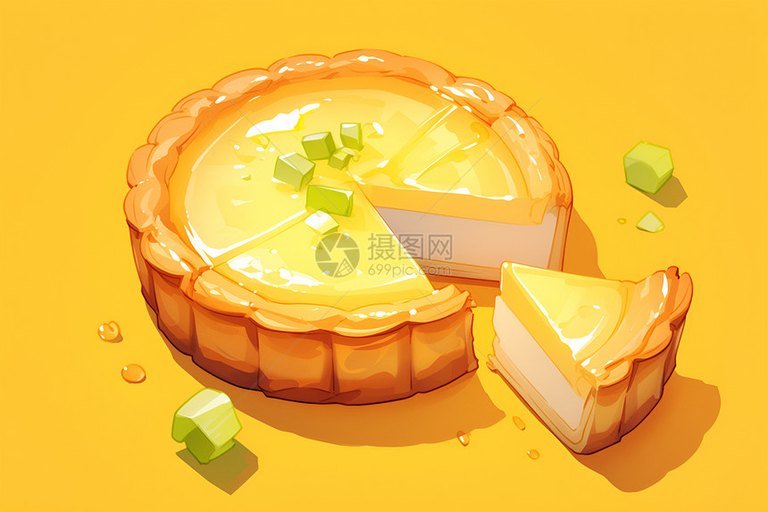 美味的蛋挞插画图片
