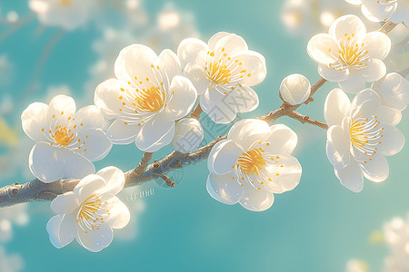 白花盛开鲜花白花高清图片