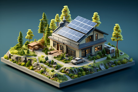 太阳能房屋房屋上的光伏设计图片