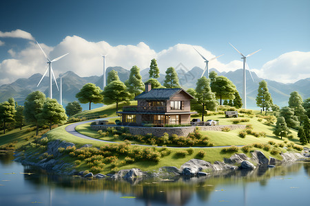 可再生能源城市背景图片