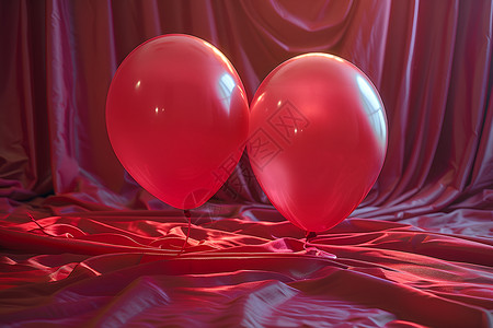 红色背景中的气球背景图片