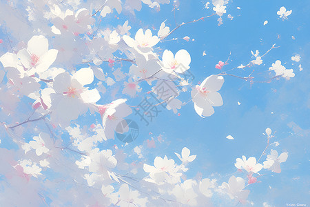 梦幻美丽的樱花背景图片