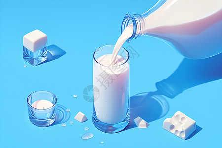 醇香美味的牛奶背景图片