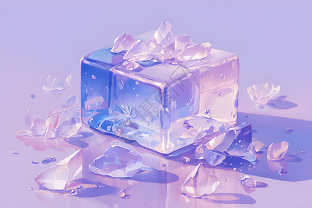 水晶工艺一块美丽的紫水晶插画