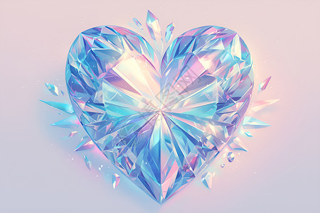 心形透明素材透明的粉色钻石插画